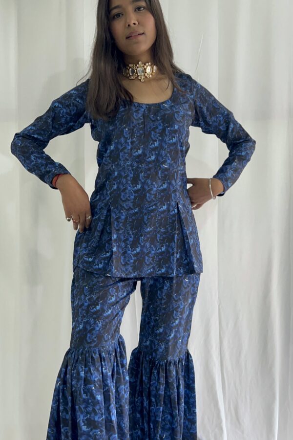 INDIGO SHARARA SET