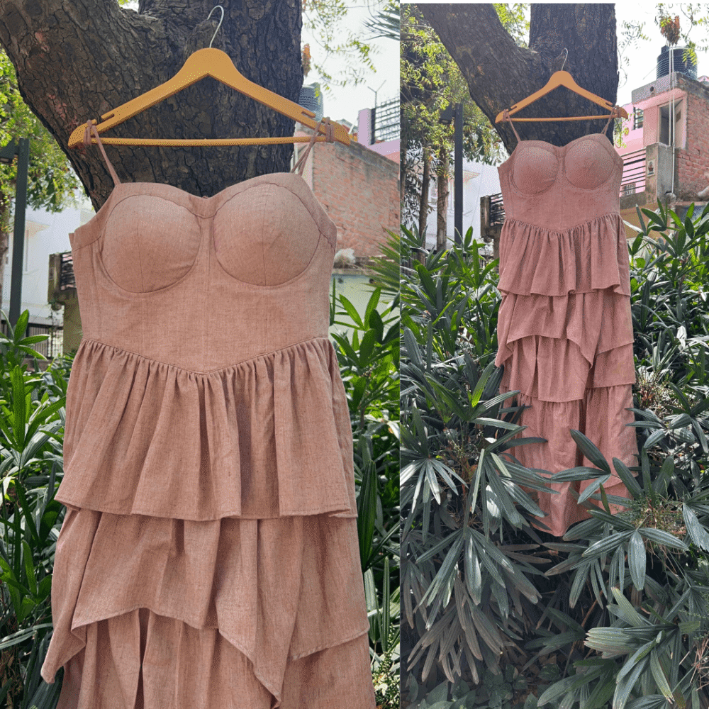 RUFFLED LATTE DRESS - Image 4